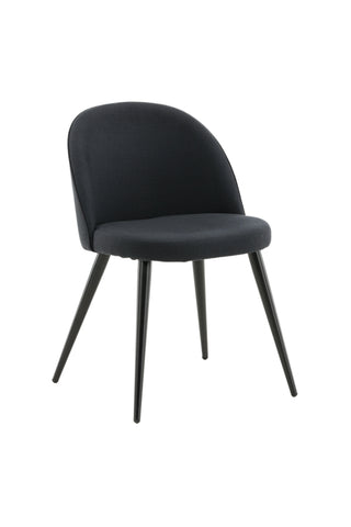 Velvet Dining Chiar 2-pack - Svarta ben - Svart tyg