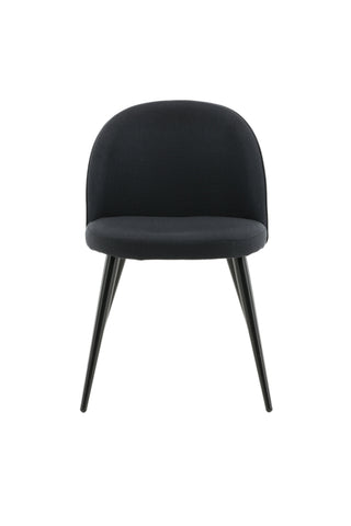 Velvet Dining Chiar 2-pack - Svarta ben - Svart tyg
