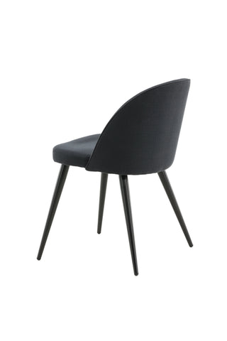 Velvet Dining Chiar 2-pack - Svarta ben - Svart tyg