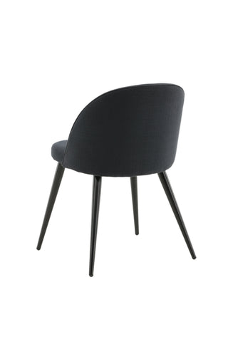 Velvet Dining Chiar 2-pack - Svarta ben - Svart tyg