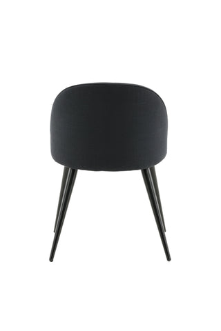 Velvet Dining Chiar 2-pack - Svarta ben - Svart tyg