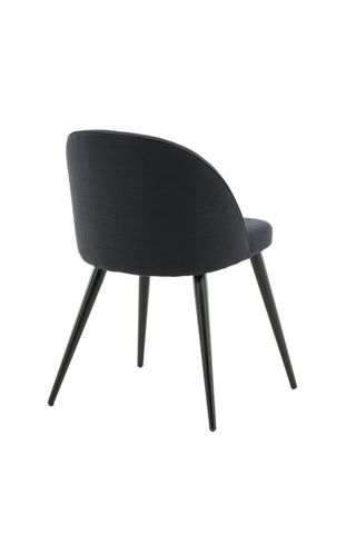 Velvet Dining Chiar 2-pack - Svarta ben - Svart tyg