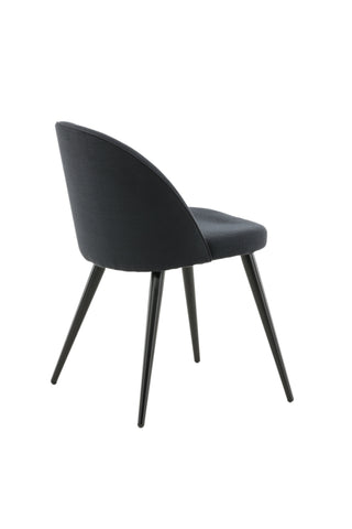 Velvet Dining Chiar 2-pack - Svarta ben - Svart tyg