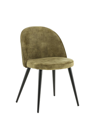 Velvet Dining Chair 2-pack - Svarta ben - Dusty Green Velvet