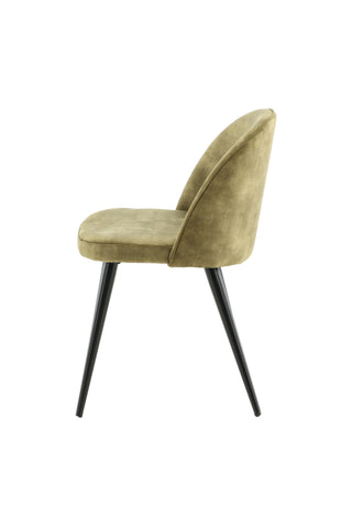 Velvet Dining Chair 2-pack - Svarta ben - Dusty Green Velvet