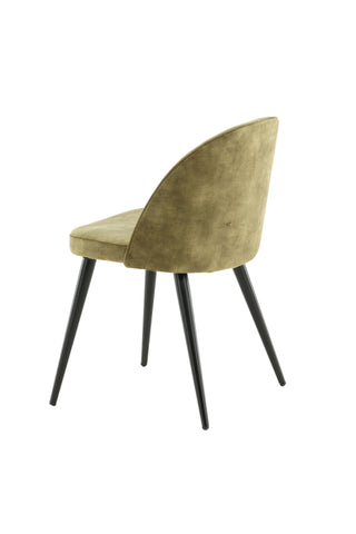 Velvet Dining Chair 2-pack - Svarta ben - Dusty Green Velvet
