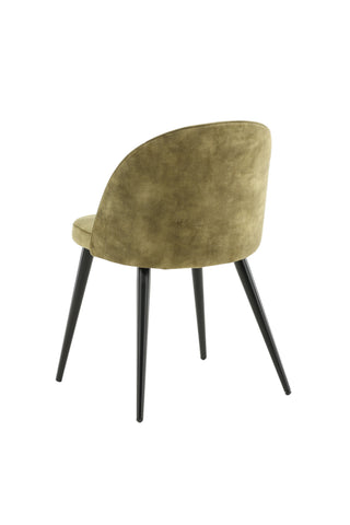 Velvet Dining Chair 2-pack - Svarta ben - Dusty Green Velvet