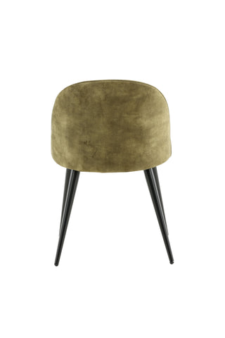 Velvet Dining Chair 2-pack - Svarta ben - Dusty Green Velvet