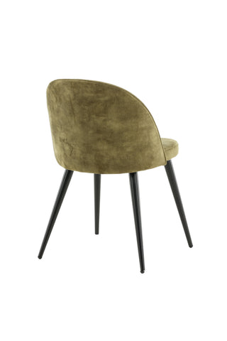 Velvet Dining Chair 2-pack - Svarta ben - Dusty Green Velvet