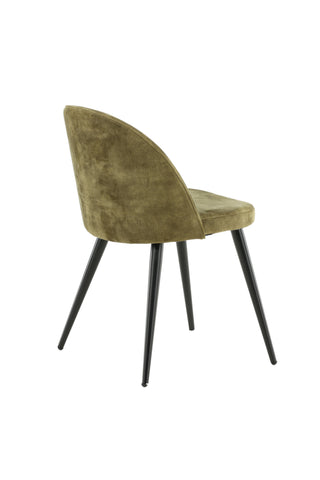 Velvet Dining Chair 2-pack - Svarta ben - Dusty Green Velvet