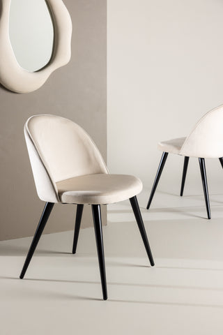 Velvet Matstol 2-pack - Svart / Créme