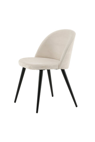 Velvet Matstol 2-pack - Svart / Créme