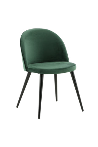 Sammet Matstol 2-pack - Svart / Mossgrön Sammet