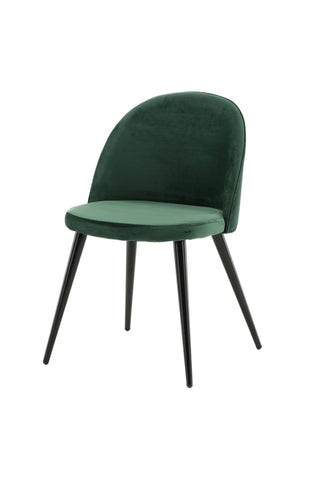 Sammet Matstol 2-pack - Svart / Mossgrön Sammet