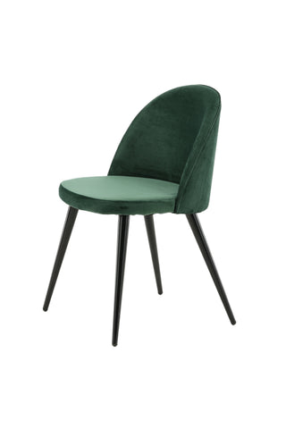 Sammet Matstol 2-pack - Svart / Mossgrön Sammet