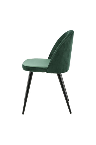 Sammet Matstol 2-pack - Svart / Mossgrön Sammet
