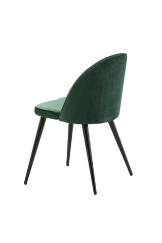 Sammet Matstol 2-pack - Svart / Mossgrön Sammet