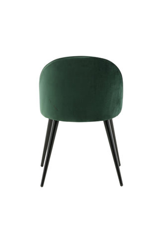 Sammet Matstol 2-pack - Svart / Mossgrön Sammet