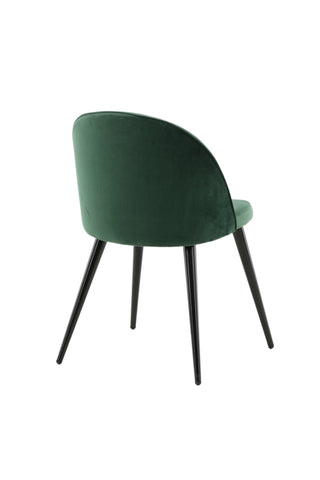 Sammet Matstol 2-pack - Svart / Mossgrön Sammet