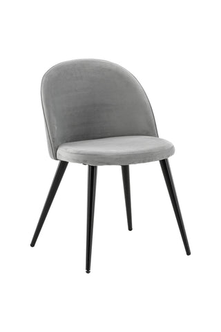 Velvet Matstol 2-pack - Svart / Ljusgrå Sammet