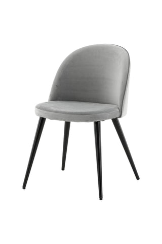 Velvet Matstol 2-pack - Svart / Ljusgrå Sammet