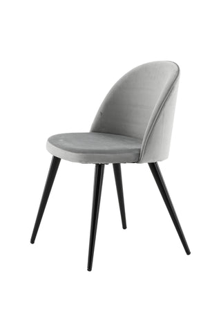 Velvet Matstol 2-pack - Svart / Ljusgrå Sammet