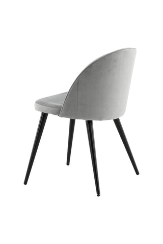 Velvet Matstol 2-pack - Svart / Ljusgrå Sammet