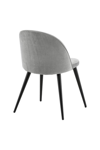 Velvet Matstol 2-pack - Svart / Ljusgrå Sammet