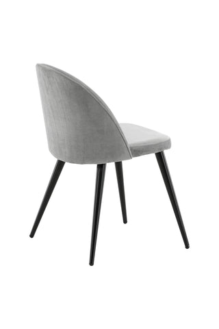 Velvet Matstol 2-pack - Svart / Ljusgrå Sammet