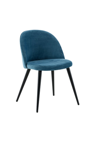 Velvet Matstol 2-pack - Svart / Blå Sammet
