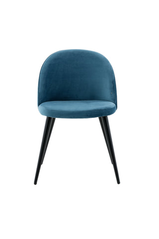 Velvet Matstol 2-pack - Svart / Blå Sammet