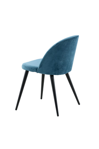 Velvet Matstol 2-pack - Svart / Blå Sammet