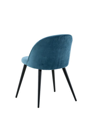 Velvet Matstol 2-pack - Svart / Blå Sammet