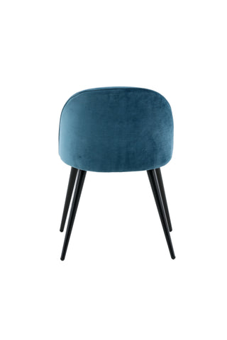 Velvet Matstol 2-pack - Svart / Blå Sammet