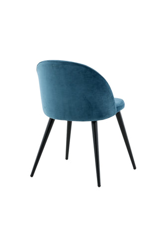 Velvet Matstol 2-pack - Svart / Blå Sammet
