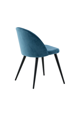 Velvet Matstol 2-pack - Svart / Blå Sammet
