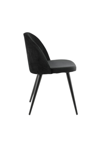 Velvet Matstol 2-pack - Svart / Svart Sammet