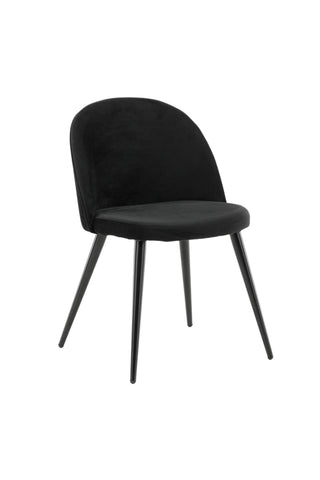 Velvet Matstol 2-pack - Svart / Svart Sammet