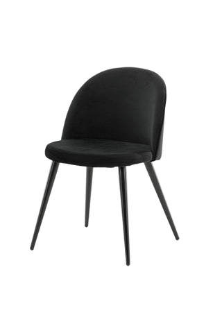 Velvet Matstol 2-pack - Svart / Svart Sammet