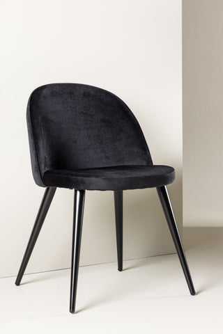 Velvet Matstol 2-pack - Svart / Svart Sammet