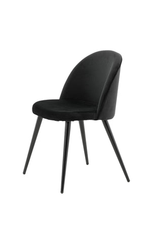 Velvet Matstol 2-pack - Svart / Svart Sammet