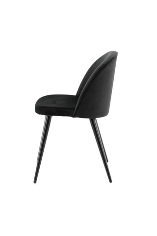 Velvet Matstol 2-pack - Svart / Svart Sammet