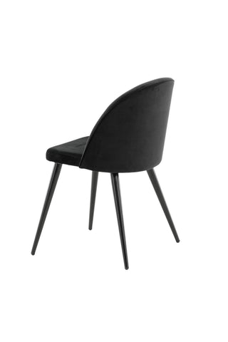 Velvet Matstol 2-pack - Svart / Svart Sammet