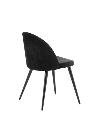 Velvet Matstol 2-pack - Svart / Svart Sammet