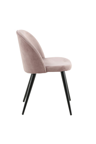 Velvet Matstol 2-pack - Svart / Gammelrosa Sammet