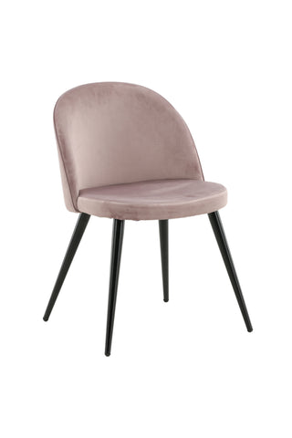 Velvet Matstol 2-pack - Svart / Gammelrosa Sammet