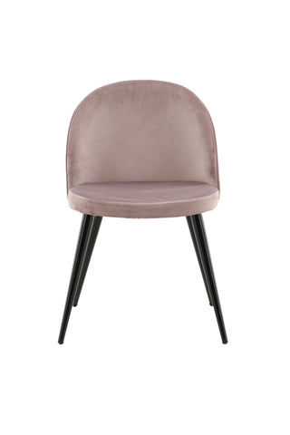 Velvet Matstol 2-pack - Svart / Gammelrosa Sammet