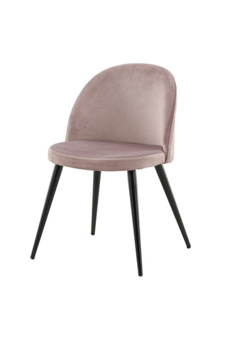 Velvet Matstol 2-pack - Svart / Gammelrosa Sammet