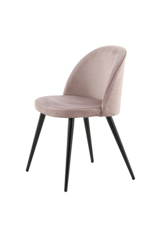 Velvet Matstol 2-pack - Svart / Gammelrosa Sammet