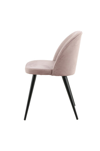 Velvet Matstol 2-pack - Svart / Gammelrosa Sammet